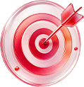 Our Mission Icon - Target with Arrow